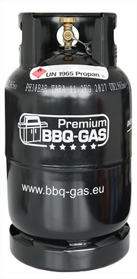 Schwarze 11kg Premium BBQ Gas Flasche mit Propangasfüllung