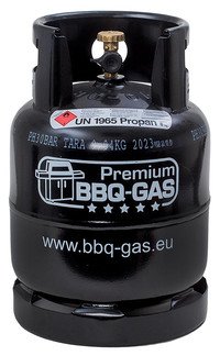 Schwarze 8kg Premium BBQ-GAS Flasche - Ansicht von vorne