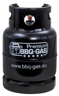 Schwarze 8kg Premium BBQ-GAS Flasche- Ansicht von hinten